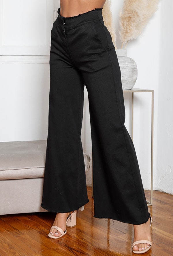 ΤΖΙΝ WIDE LEG ΜΑΥΡΟ