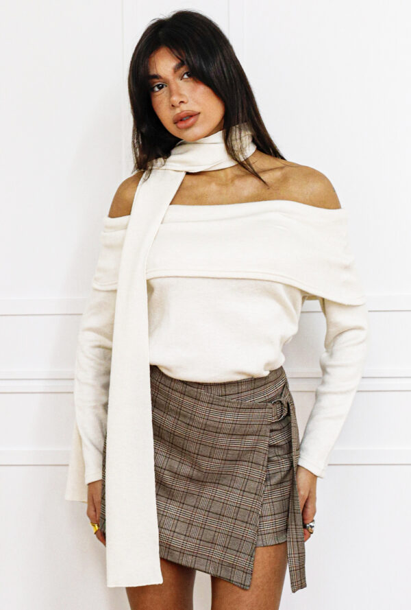 Off-Shoulder Μπλούζα Angoreta Μπεζ