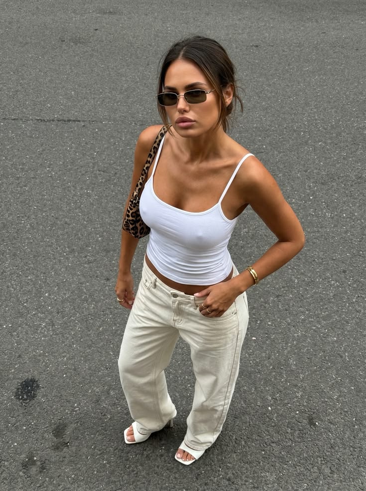 ??????????????? ? ??????? PrettyUp Γυναικείο Top με Τιράντα Λευκό - Image 4